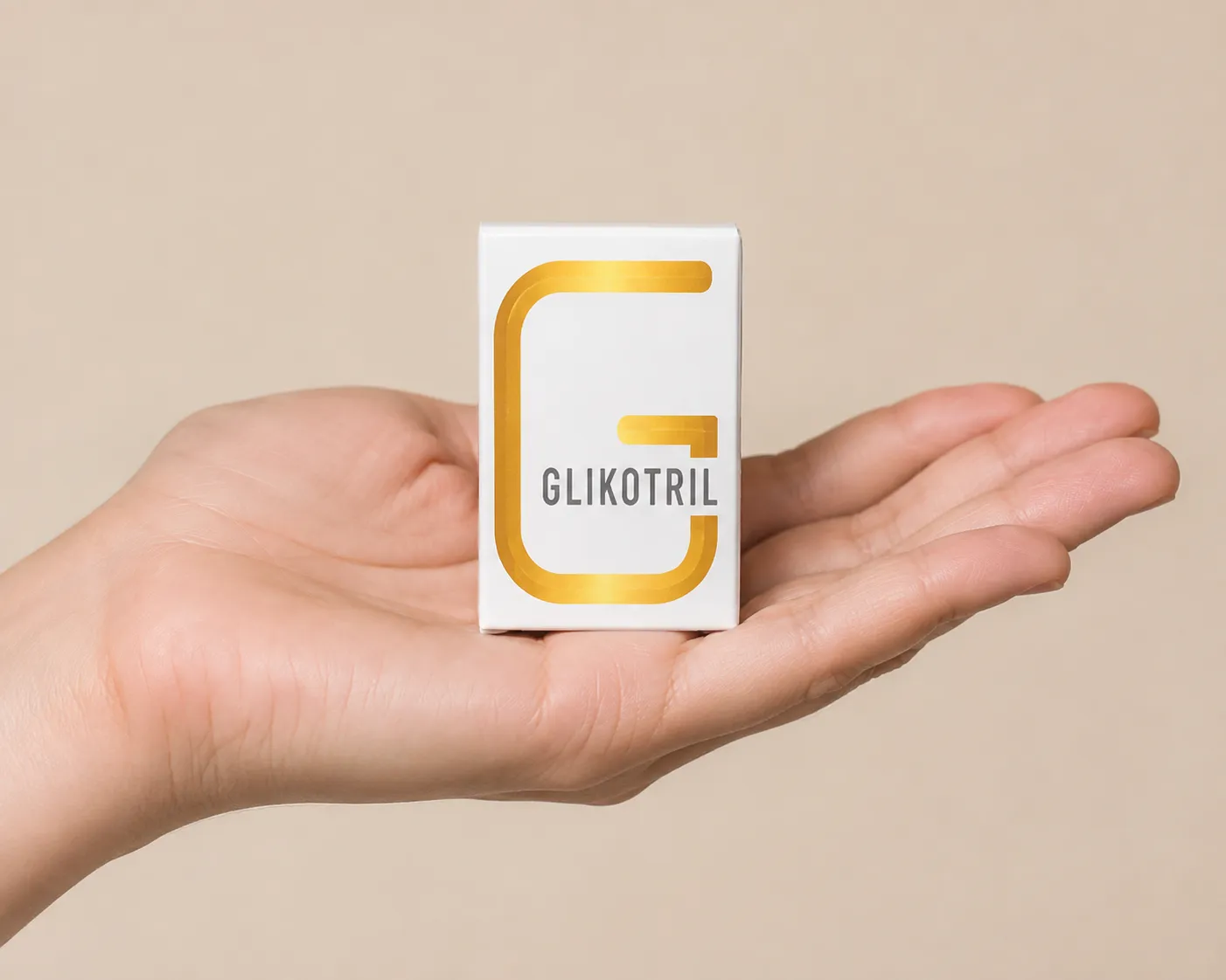 Glikotril — opakowanie w dłoni