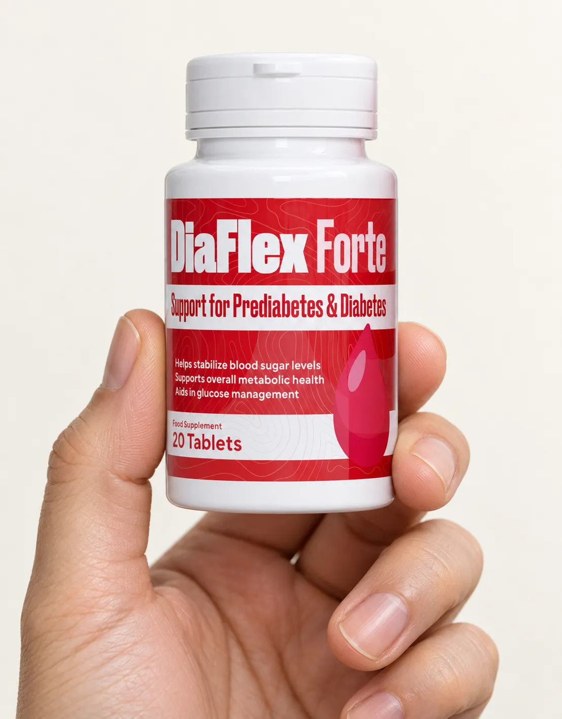 DiaFlex Forte — opakowanie w dłoni