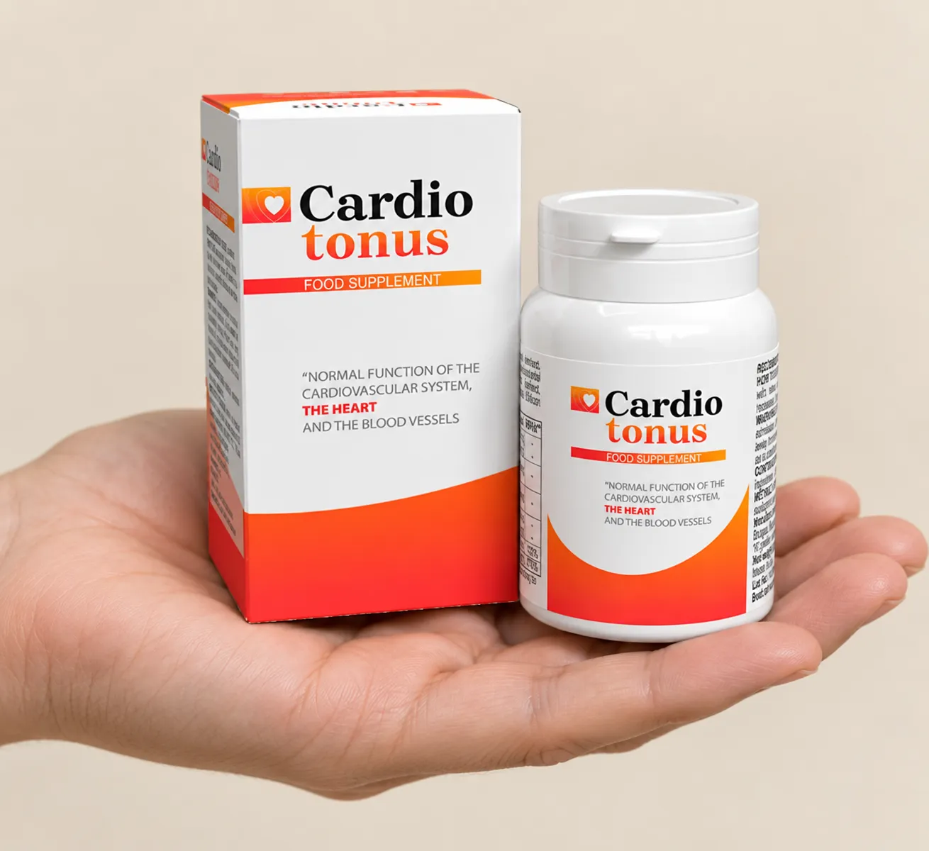 Cardiotonus — opakowanie w dłoni