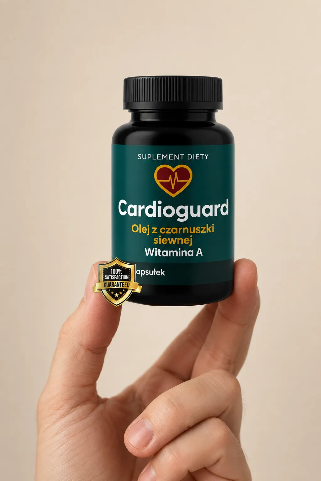 Cardioguard — opakowanie w dłoni