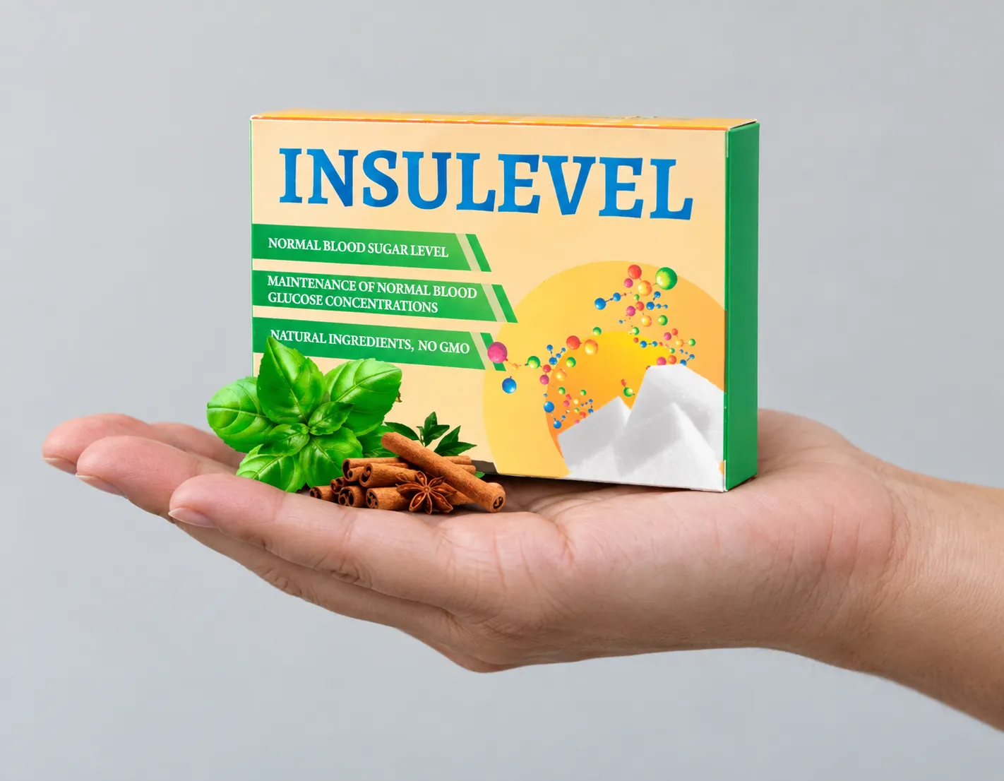 InsuLevel — opakowanie w dłoni